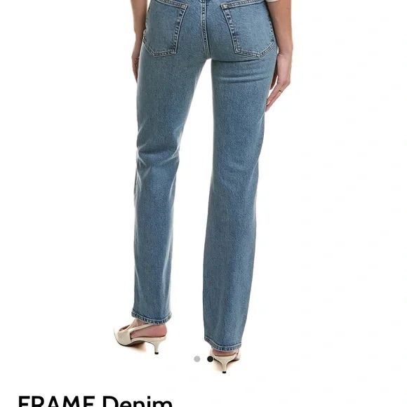 Frame Denim Women's The Ruler Straight Leg Jeans in light blue - Picture 5 of 7